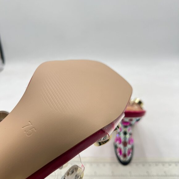 YDN Hot Pink Studded Mules Colorful Rhinestone Slippers Slip On Sandals - Picture 6 of 8